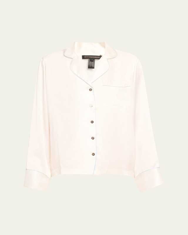 Button-Down Silk Pajama Top